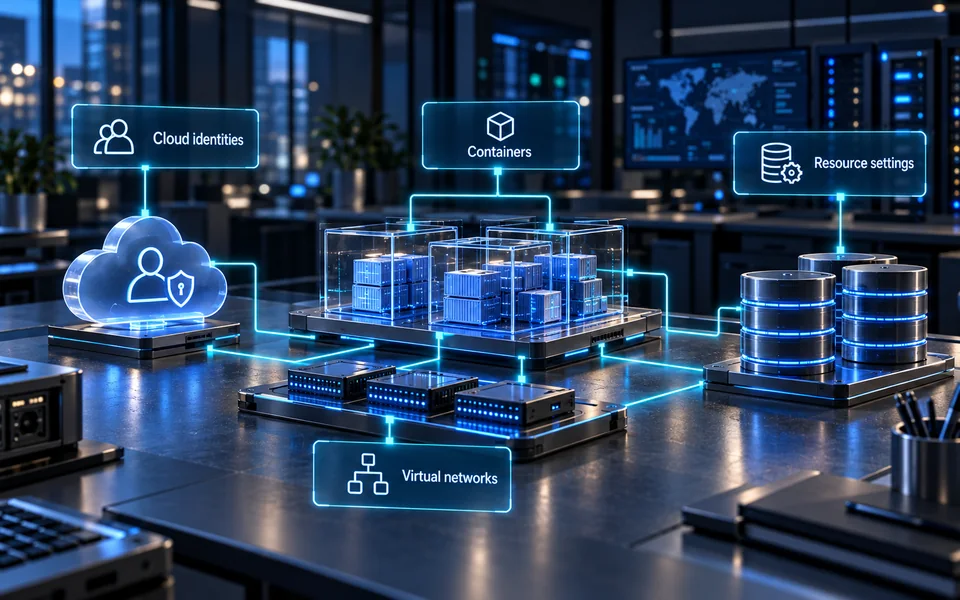 Cloud security boundaries: Cloud identities, Containers, Virtual networks, Resource settings.